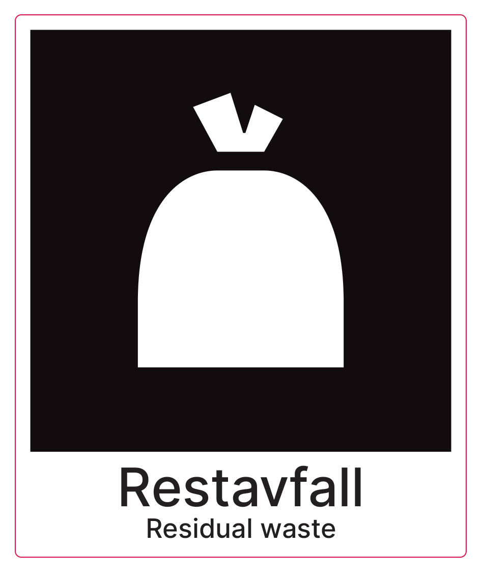 Avfall Sign Restavfall – Avfallsmerker.no